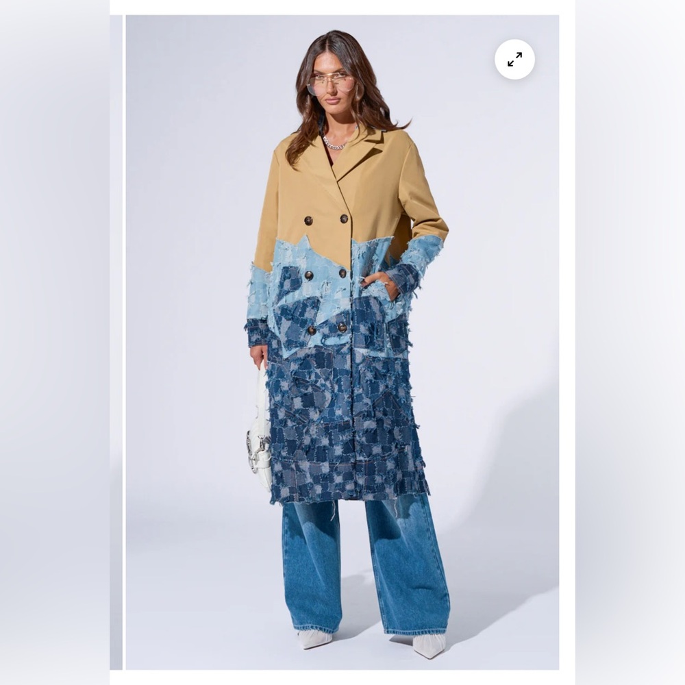 WICKER PARK DENIM DETAIL TRENCH - S